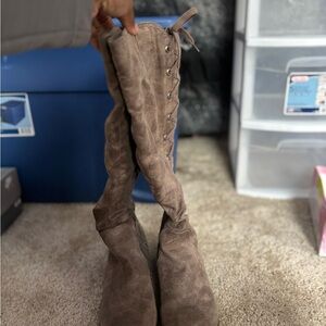 Women's Suede Lace-Up Boots